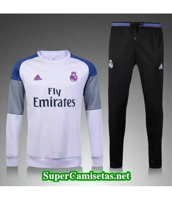Camiseta entrenamiento Real Madrid ML blancos 2016 2017