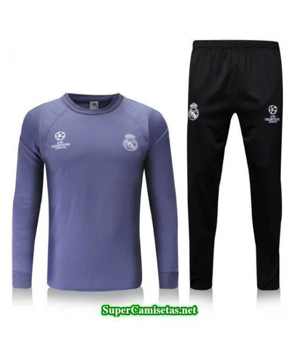 Camiseta entrenamiento Real Madrid ML gris UCL 2016 2017