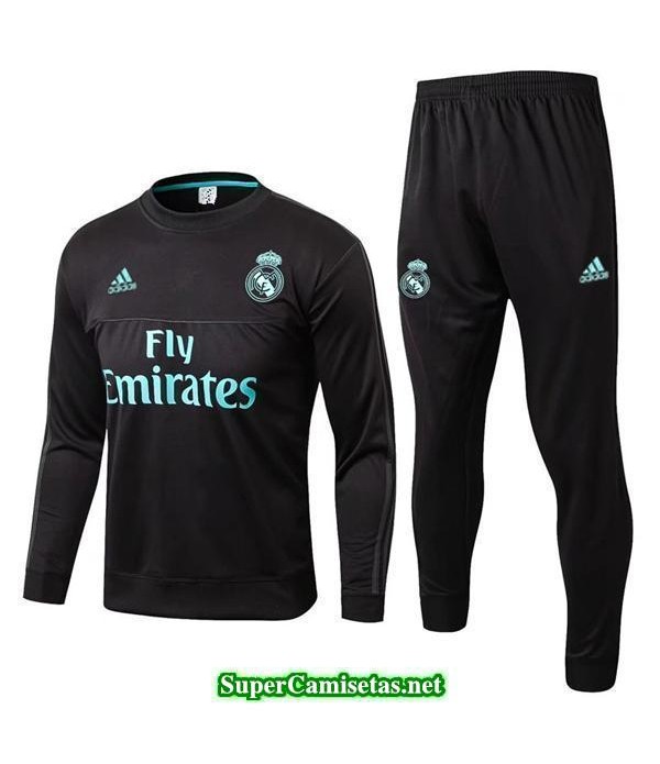Camiseta entrenamiento Real Madrid ML negro-02 2017 2018