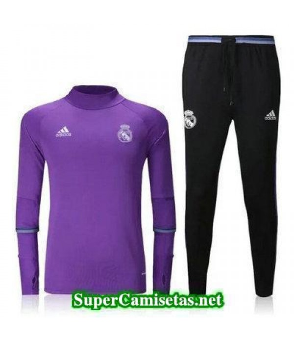 Camiseta entrenamiento Real Madrid ML purpura 2016 2017