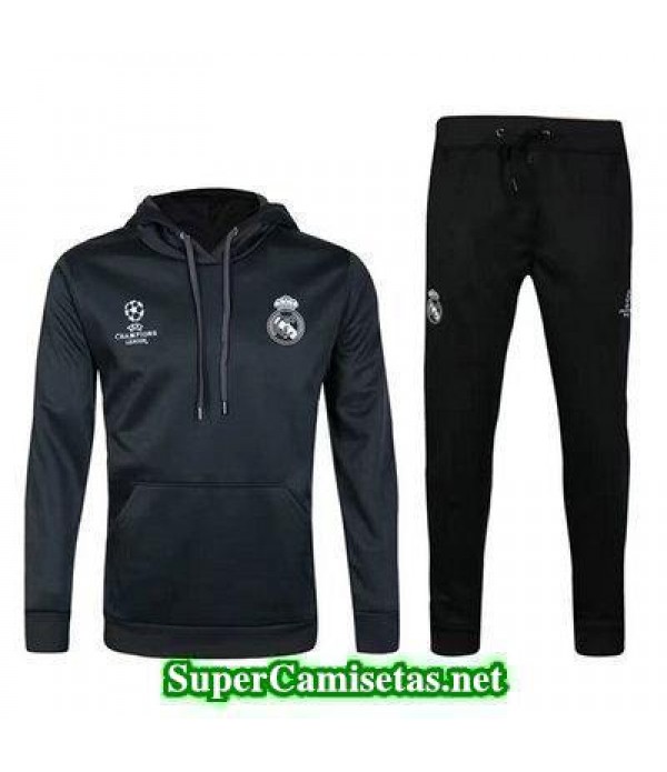 Camiseta entrenamiento Real Madrid ML UCL negro 2017 2018