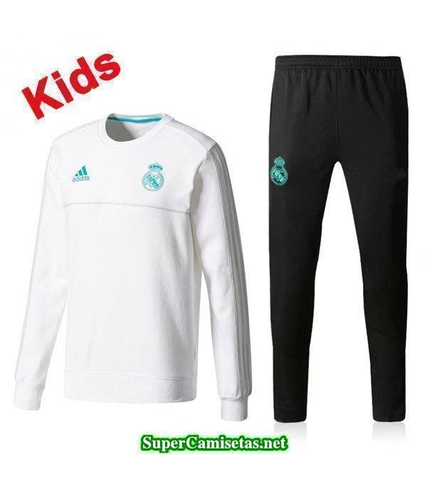 Camiseta entrenamiento Real Madrid Ninos ML Blanco 2017 2018