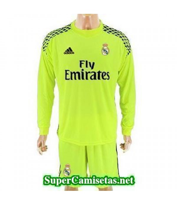 Portero Equipacion Camiseta Real Madrid Manga Larga amarillo 2016/17