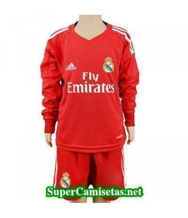 Portero Equipacion Camiseta Real Madrid ML Ninos Rojo 2017/18
