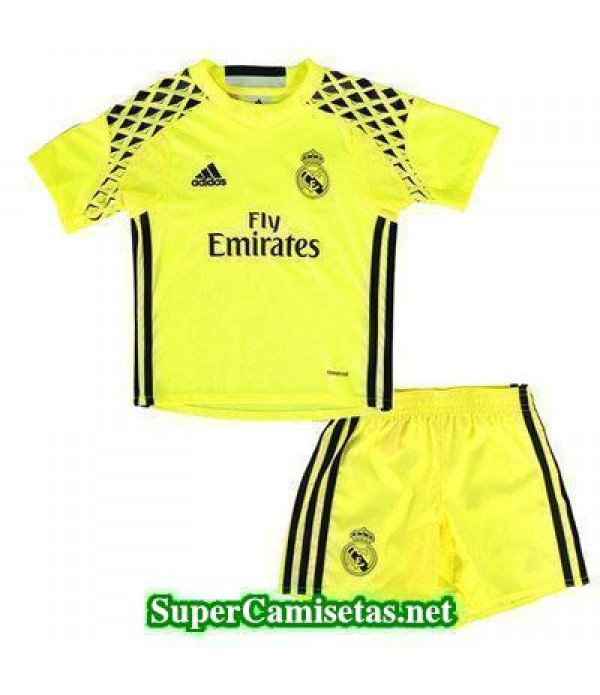 Portero Equipacion Camiseta Real Madrid Ninos amarillo 2016/17