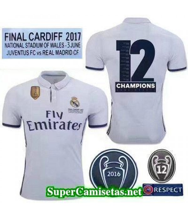 Primera Equipacion Camiseta Real Madrid 12 Campeones 2016/17