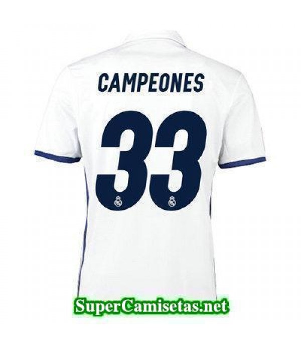 Primera Equipacion Camiseta Real Madrid Campeones 2016/17