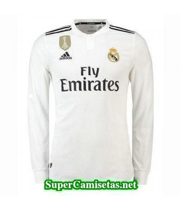 Primera Equipacion Camiseta Real Madrid Manga Larga 2018/19
