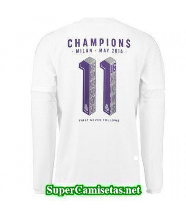 Primera Equipacion Camiseta Real Madrid Manga Larga CHAMPIONS 2015/16