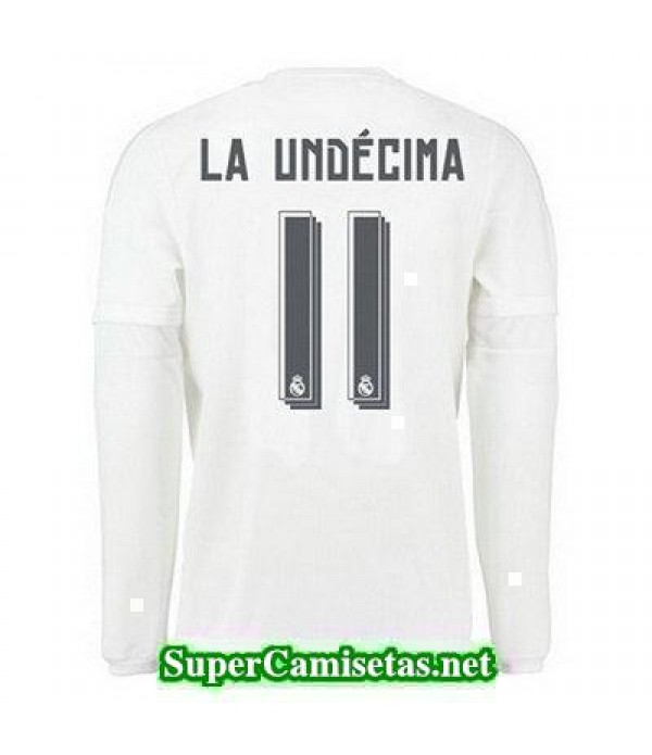 Primera Equipacion Camiseta Real Madrid Manga Larga La Undecima 2015/16