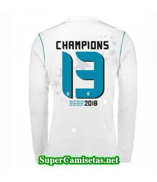 Primera Equipacion Camiseta Real Madrid ML 13 Campeones 2017/18