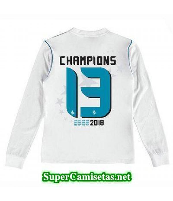 Primera Equipacion Camiseta Real Madrid ML Ninos 13 Campeones 2017/18