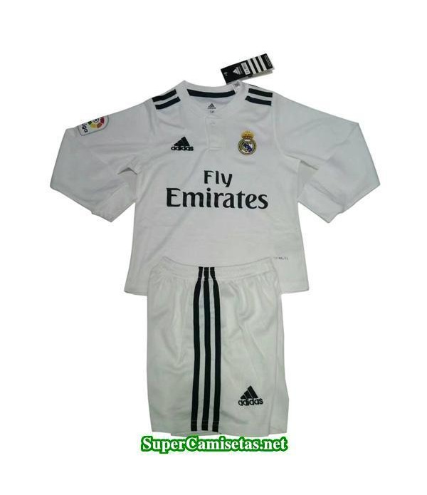 Primera Equipacion Camiseta Real Madrid ML Ninos 2018/19