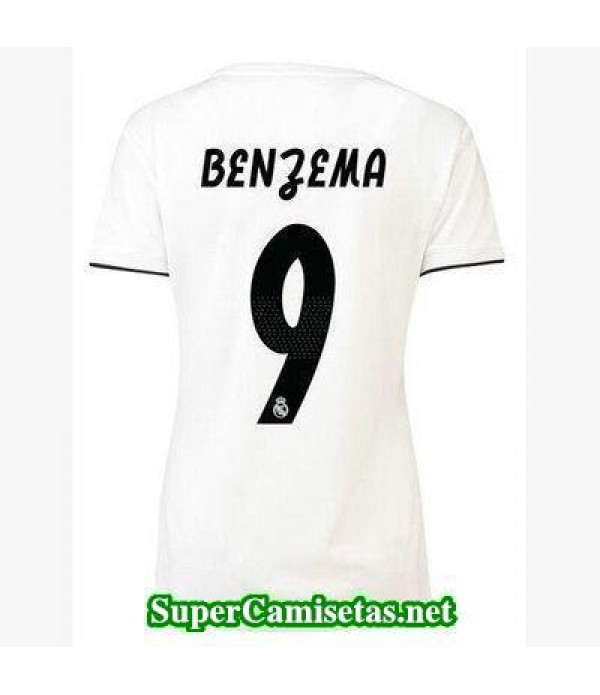 Primera Equipacion Camiseta Real Madrid Mujer Benzema 2018/19