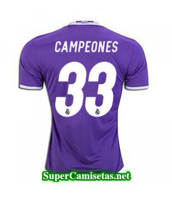 Segunda Equipacion Camiseta Real Madrid Campeones 2016/17