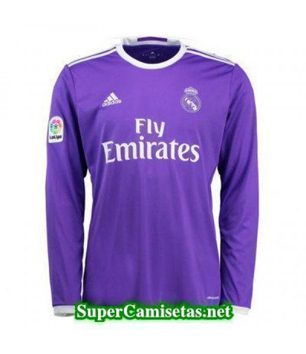 Segunda Equipacion Camiseta Real Madrid Manga Larga 2016/17