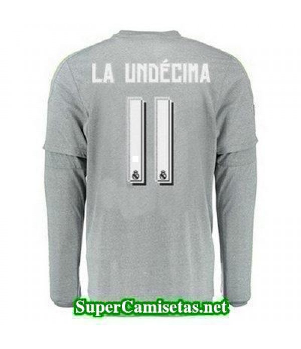 Segunda Equipacion Camiseta Real Madrid Manga Larga La Undecima 2015/16