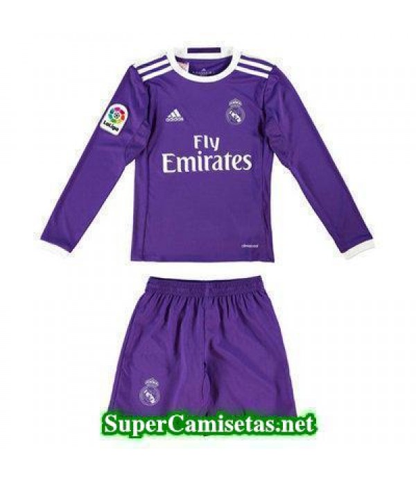 Segunda Equipacion Camiseta Real Madrid ML Ninos 2016/17