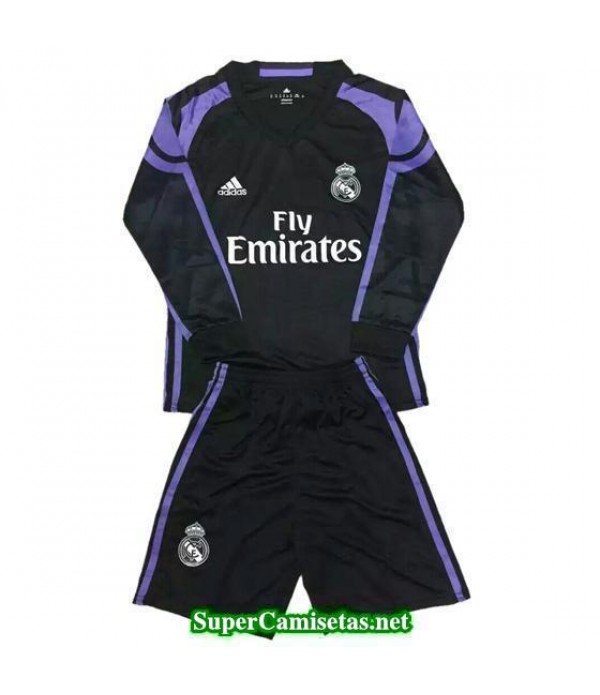 Tercera Equipacion Camiseta Real Madrid ML Ninos 2016/17
