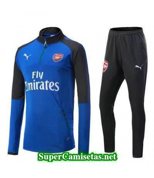 Camiseta entrenamiento Arsenal ML Azul-01 2017 2018