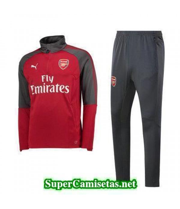 Camiseta entrenamiento Arsenal ML rojo-01 2017 2018