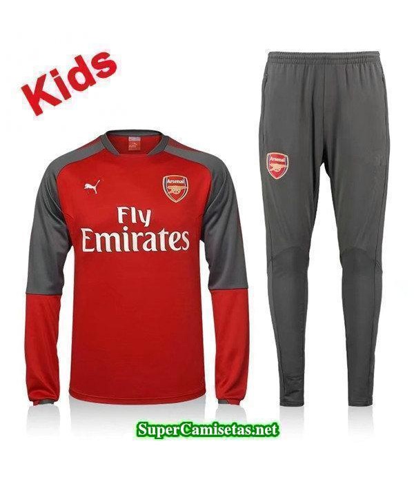 Camiseta entrenamiento Arsenal Ninos ML Rojo 2017 2018