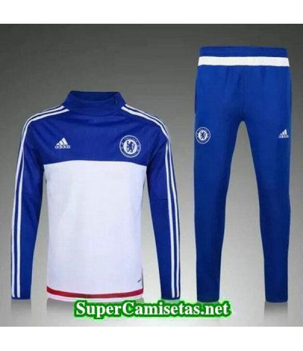 Camiseta entrenamiento Chelsea ML Azul y blanco 2016 2017