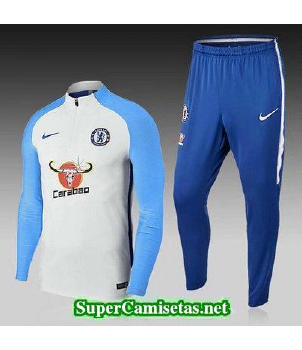 Camiseta entrenamiento Chelsea ML Blanco-01 2017 2018