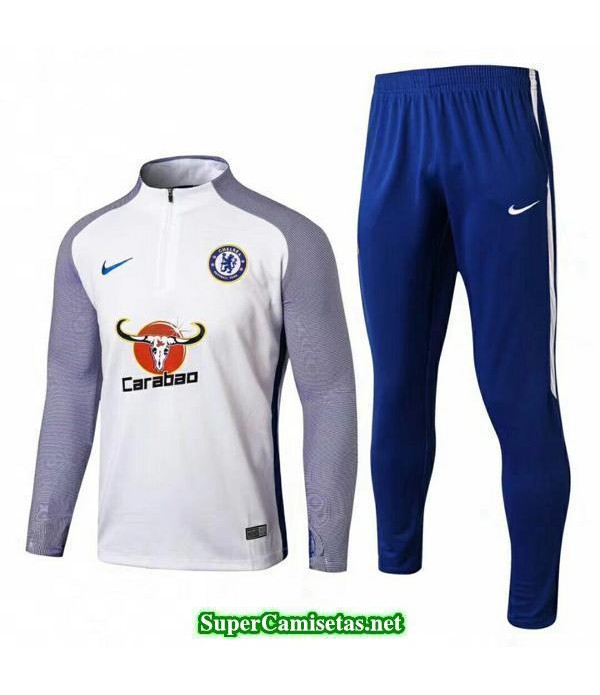 Camiseta entrenamiento Chelsea ML Blanco-02 2017 2018