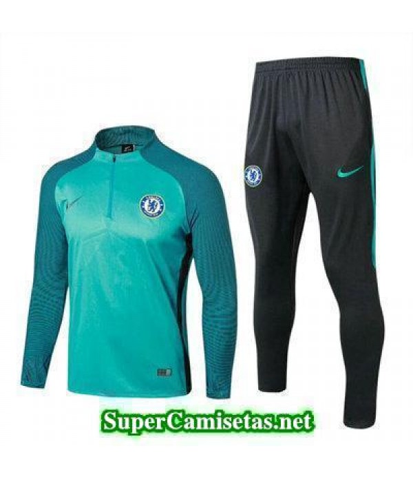 Camiseta entrenamiento Chelsea ML Cyan-01 2017 2018