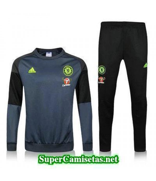 Camiseta entrenamiento Chelsea ML gris 2016 2017