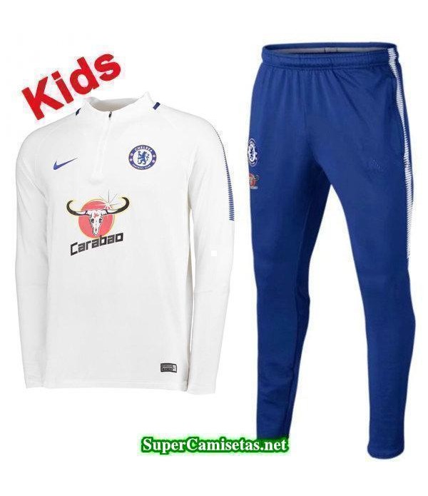Camiseta entrenamiento Chelsea Ninos ML Blanco 2017 2018