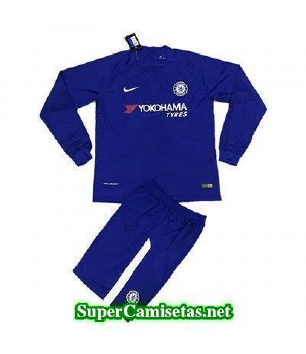 Primera Equipacion Camiseta Chelsea Manga Larga 2017/18