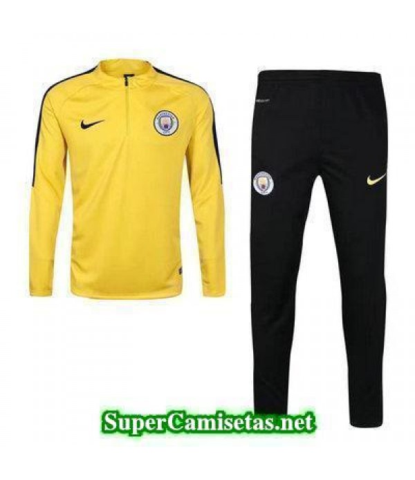 Camiseta entrenamiento Manchester City ML amarilla 2017 2018