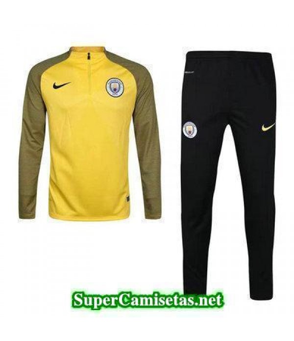 Camiseta entrenamiento Manchester City ML amarillo 2017 2018