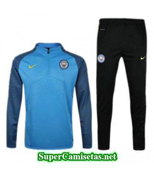 Camiseta entrenamiento Manchester City ML azul 2017 2018
