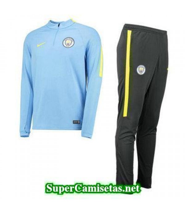 Camiseta entrenamiento Manchester City ML azul claro 2016 2017