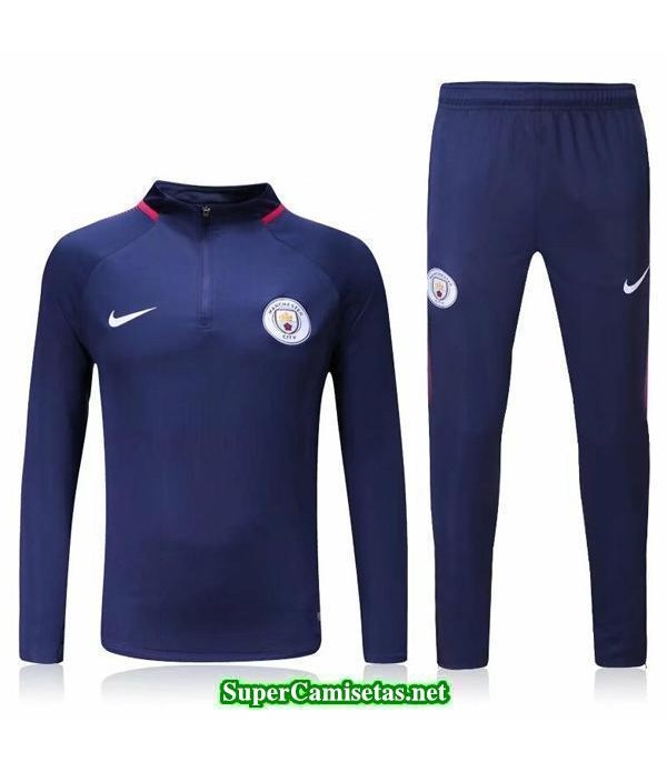 Camiseta entrenamiento Manchester City ML Azul oscuro 2017 2018