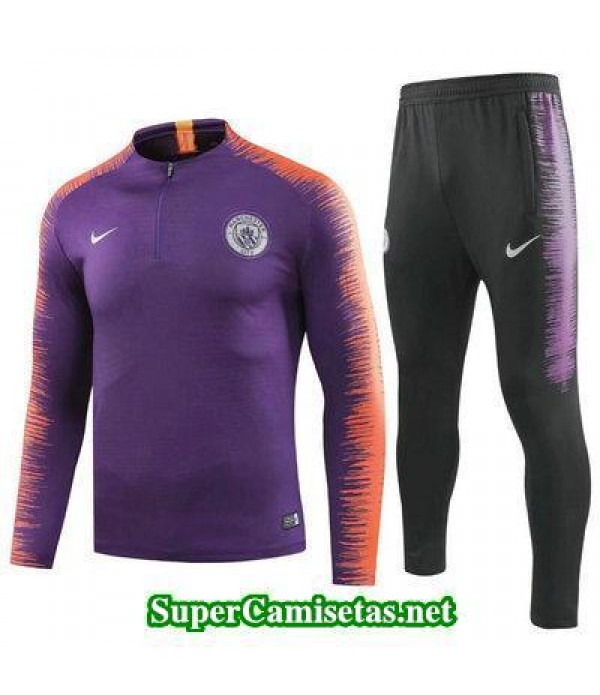 Camiseta entrenamiento Manchester City ML purpura 2018 2019