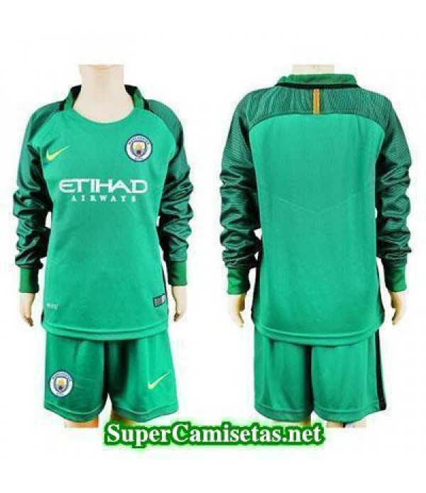 Portero Equipacion Camiseta Manchester City ML Ninos 2016/17