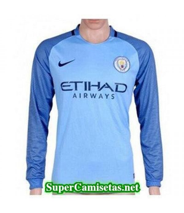 Primera Equipacion Camiseta Manchester City Manga Larga 2016/17