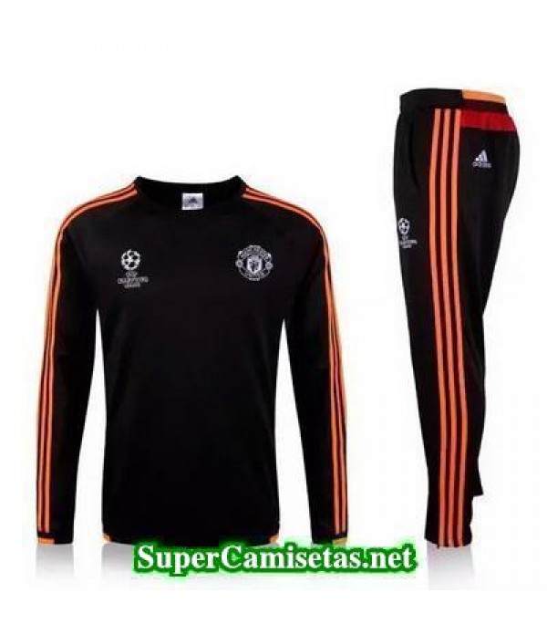 Camiseta entrenamiento Manchester United Champions ML Negro 2016