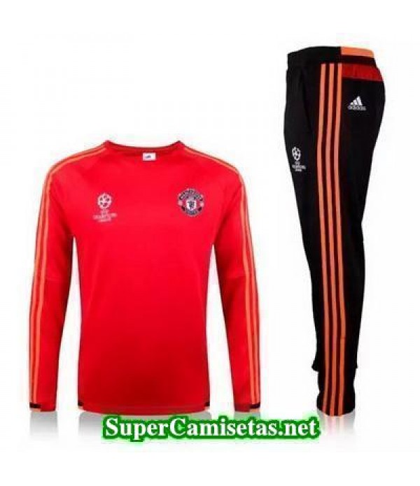 Camiseta entrenamiento Manchester United Champions ML Rojo 2016