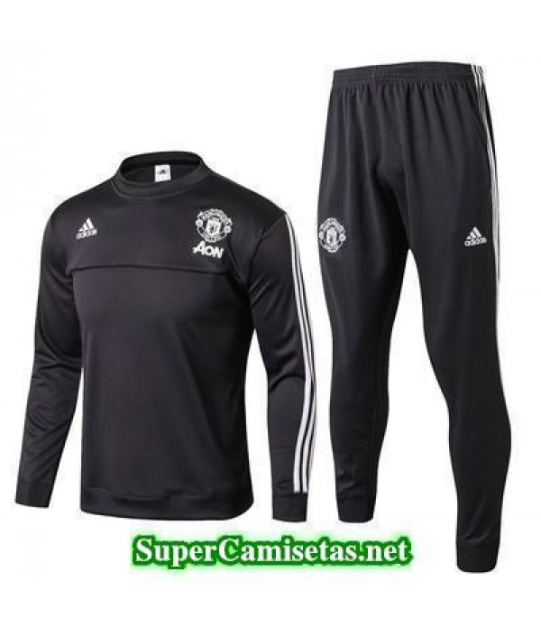 Camiseta entrenamiento Manchester United ML negro-01 2017 2018