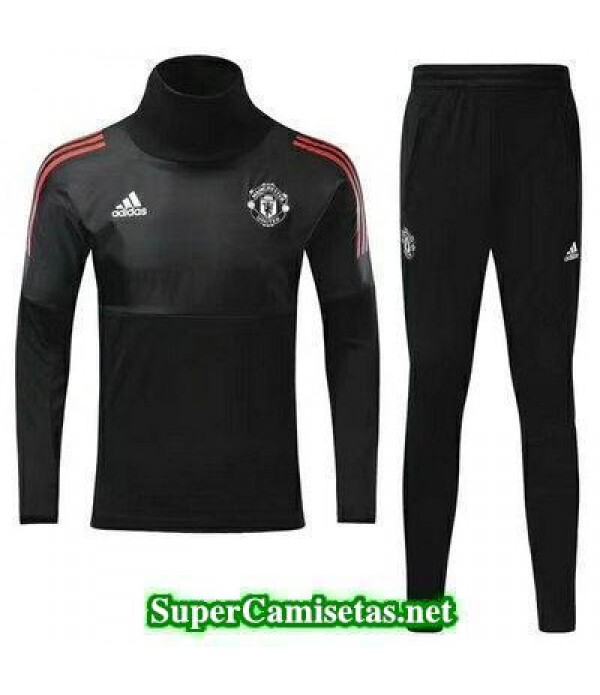 Camiseta entrenamiento Manchester United ML negro-02 2017 2018