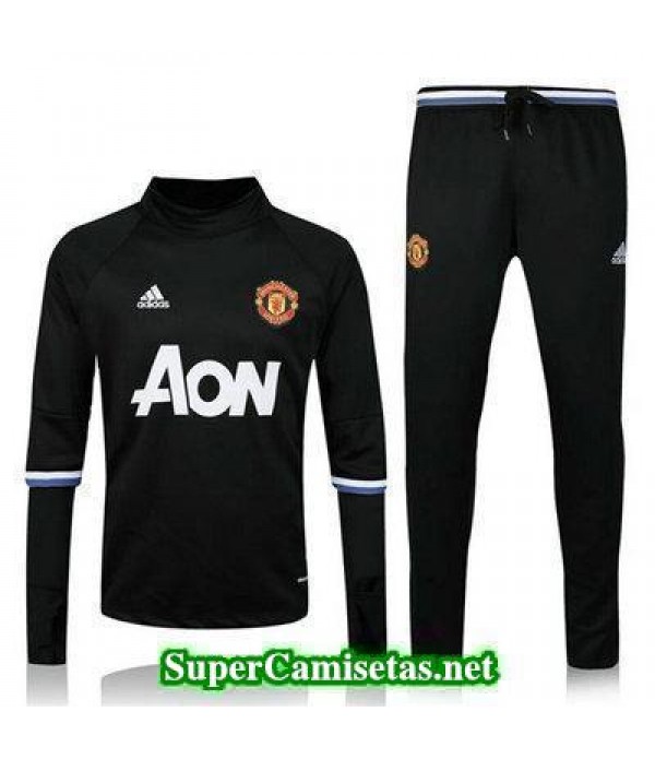 Camiseta entrenamiento Manchester United ML negro 2016 2017