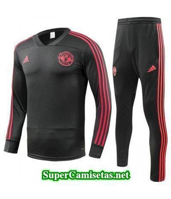 Camiseta entrenamiento Manchester United ML negro 2018 2019