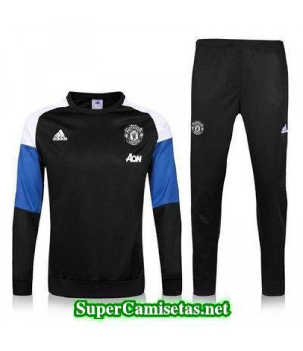 Camiseta entrenamiento Manchester United ML negros 2016 2017