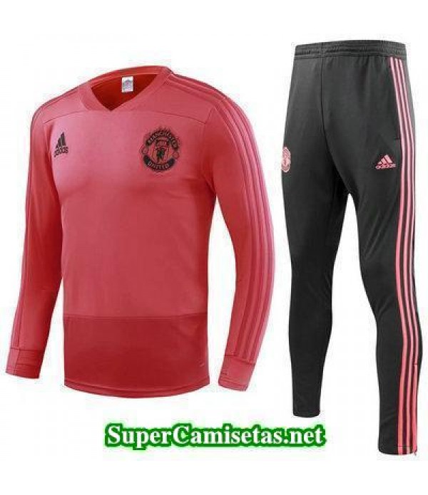 Camiseta entrenamiento Manchester United ML Rojo 2018 2019