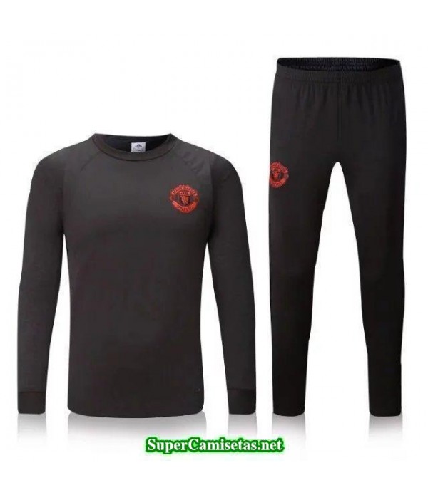 Camiseta entrenamiento Manchester United ML UCL gris 2016 2017